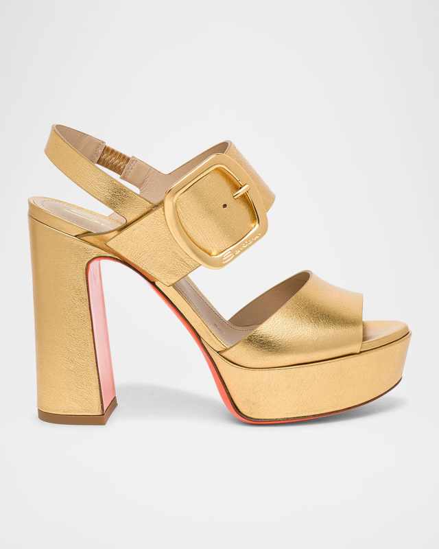 Bruxel Metallic Buckle Platform Sandals